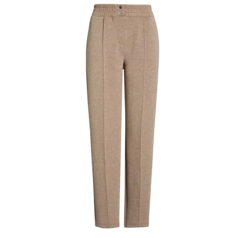 Spanx Brushed AirEssentials Slim Straight Leg Pants XS Tall Long NEW Tan Birch